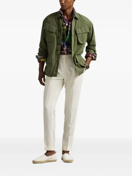 Dlouhá pruhovaná s límcem kšiltovka Polo Ralph Lauren modrá