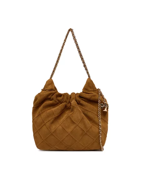 Ročna torba Tory Burch Fleming Suede Mini Hobo Bag rjava