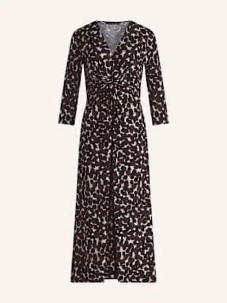 Sukienka midi z dekoltem w serek i wiązanym detalem Betty Barclay czarna