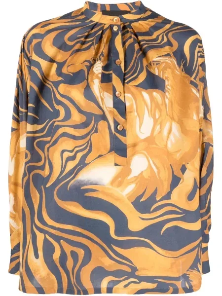 Bluză Alberta Ferretti cu imagine cu imprimeu abstract galben
