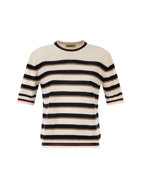 Sweter Herno w paski z paskiem