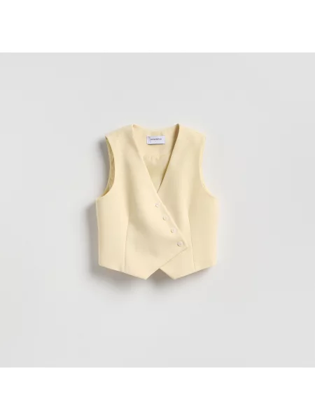 Reserved Asymetrické obleková vesta světle žlutá