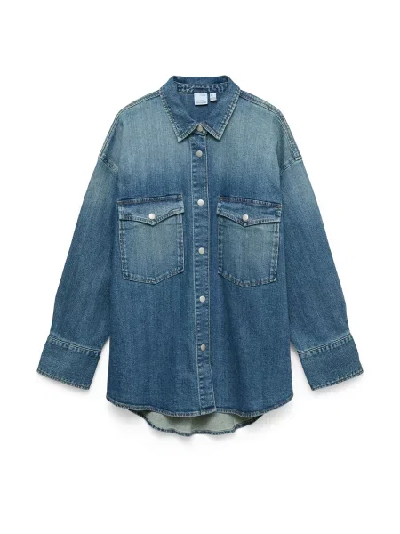 VERO MODA Bluză VMLia Zelda denim albastru