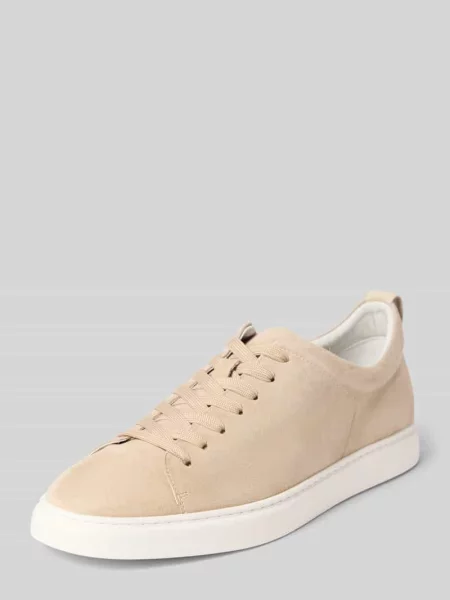 Sneakersy z naturalnej skóry w imitacji weluru model Uwin' Cg - Club Of Gents beżowe