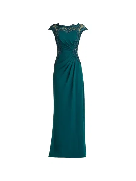 Rochie Tadashi Shoji din dantelă de costum verde