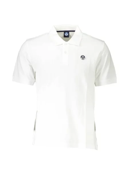 Scurt tricou polo North Sails cu autograf alb