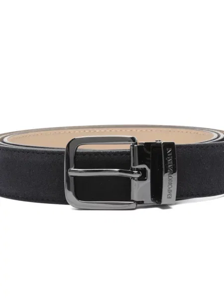 Curea Emporio Armani din piele de căprioară albastru