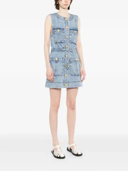 Rochie din denim Aje albastru