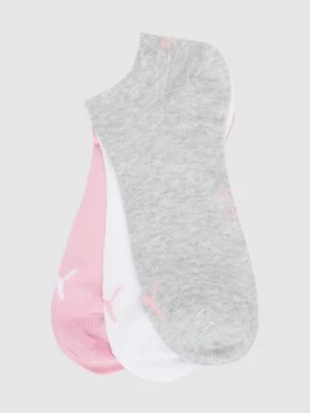 Krótkie skarpety z detalami z logo w zestawie 3 szt. Puma różowe