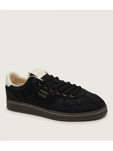 Tommy Jeans Sneakers | piele întoarsă negru