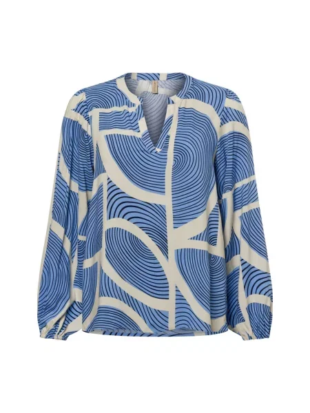 Soyaconcept® Bluzka SC-Olivera 1 Kobiety niebieski|beżowy wzorzysty S beżowa