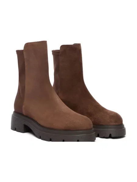 Botki Stuart Weitzman skórzane brązowe