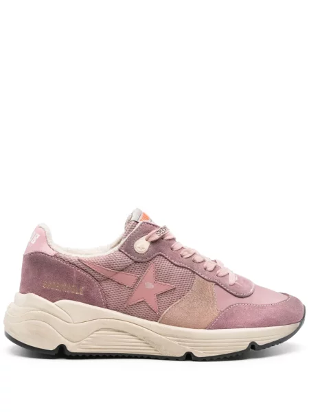 Pantofi alergare Golden Goose Running Sole cu șireturi din dantelă alergare roz