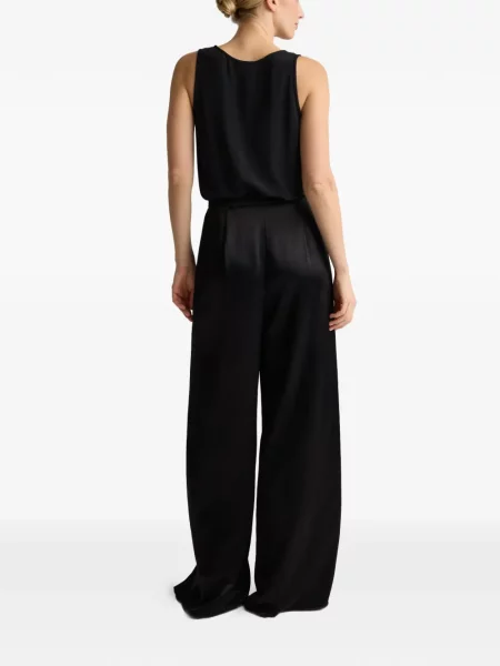 Pantaloni St. John din satin negru