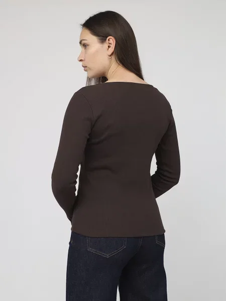 Лонгслів YUKI темно-коричневий коричневий