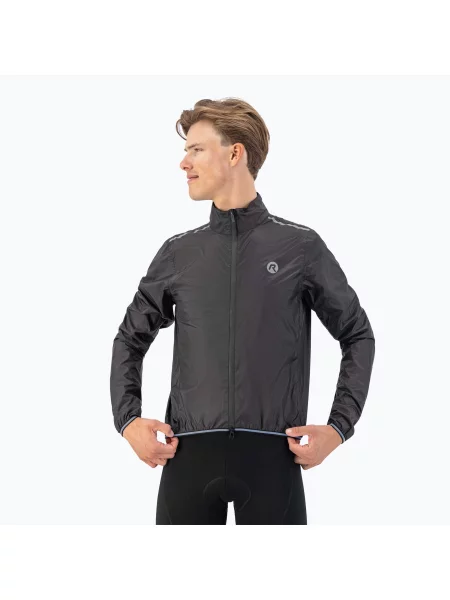 Мъжко яке за колоездене Rogelli Essential Rain black черно