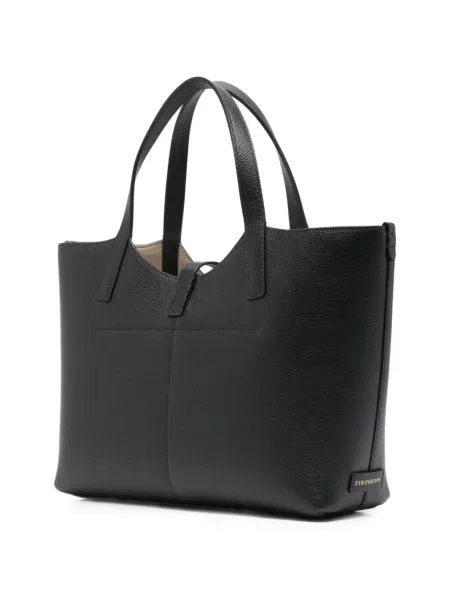 Bőr shopper táska Strathberry fekete