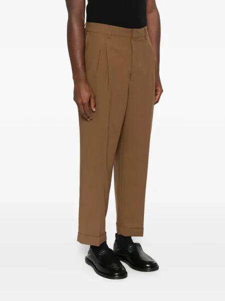 Pantaloni Ami Paris plisate maro