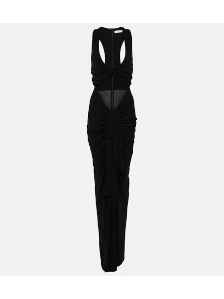 Rochie maxi Christopher Esber din jerseu de costum negru