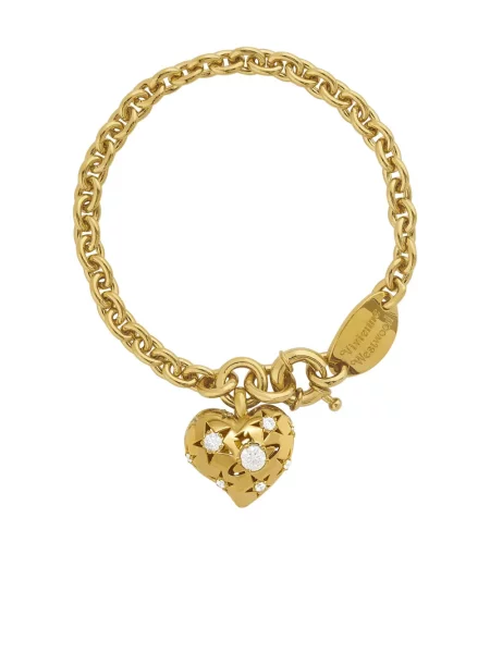 Pandantiv Vivienne Westwood cu motiv cu inimi auriu