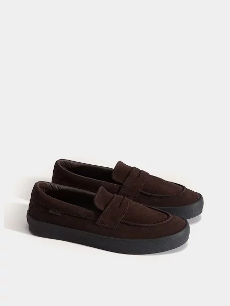 Кожаные лоферы Vans коричневые