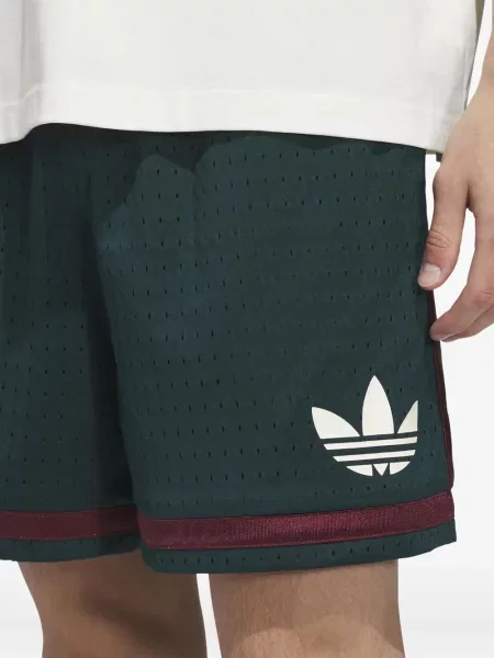 Semišové kalhoty Adidas s kapucí s kulatým výstřihem zelené