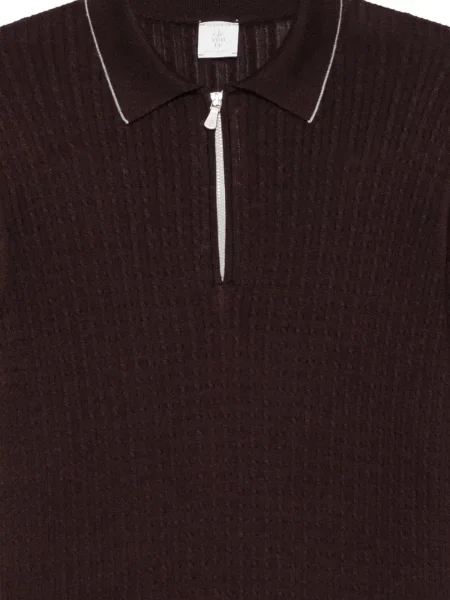 Tricou polo Eleventy tricotate maro