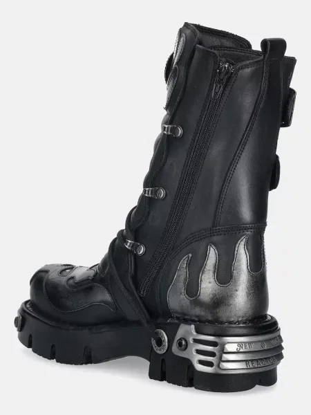 New Rock cizme de piele negru