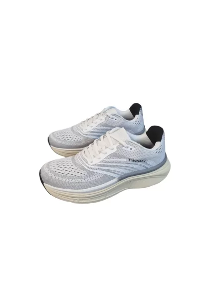 Sneakersy Twinset w paski z paskiem szare