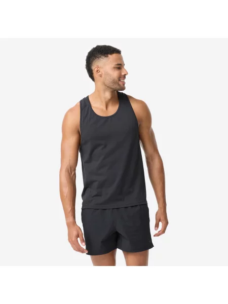 Koszulka do treningu siłowego Domyos bez rękawów czarna
