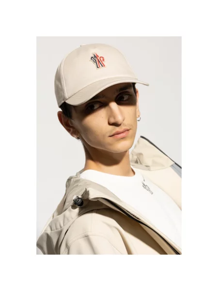 Czapka z daszkiem Moncler z logo szara