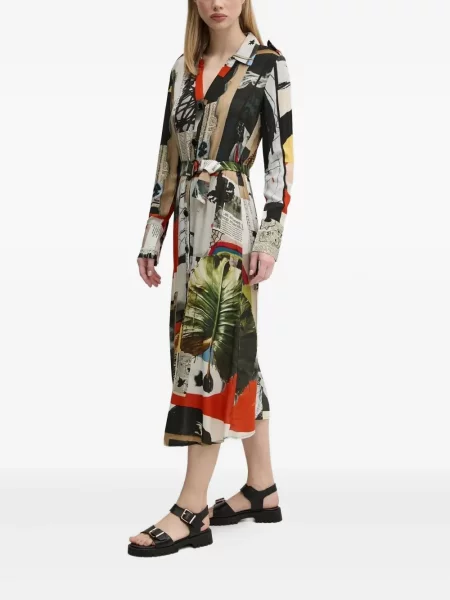 Rochie tip cămașă Desigual cu imagine de costum