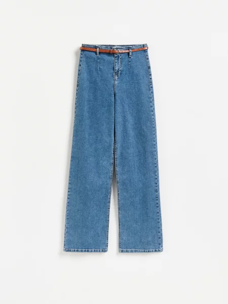 Reserved Джинси з поясом wide leg синій