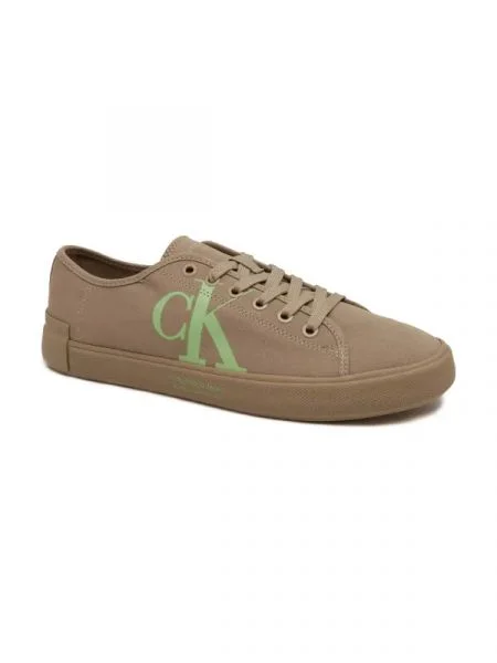 CALVIN KLEIN JEANS Teniși VULC LOW OVERSIZED BRAND maro