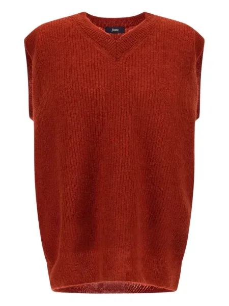 Rebrasti prsluk Herno s V-izrezom narančasta