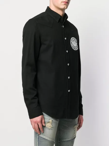 Риза Balmain бродирана черно