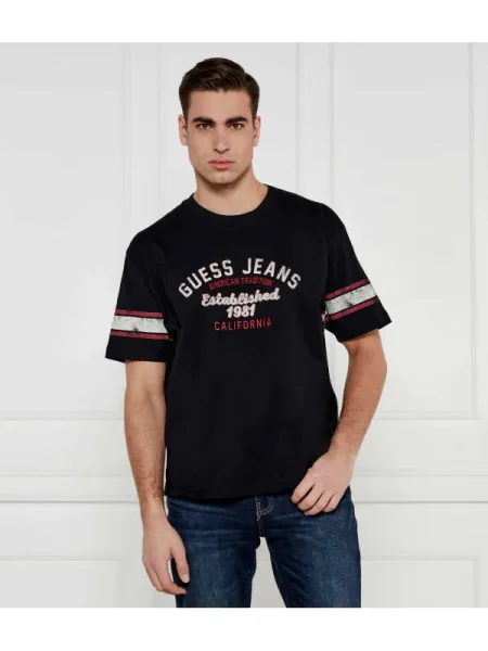 Guess Jeans Tricou VINTAGE | Oversize fit negru