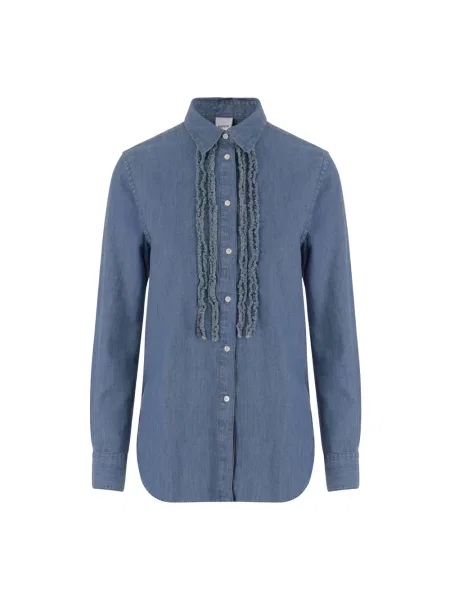 Bluzka Aspesi z falbankami niebieska