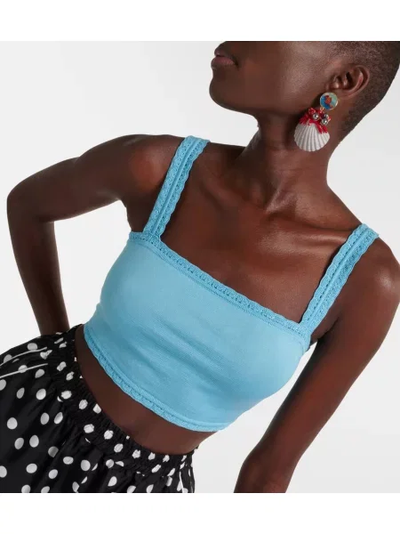 Cropp top Dolce&gabbana de mătase albastru