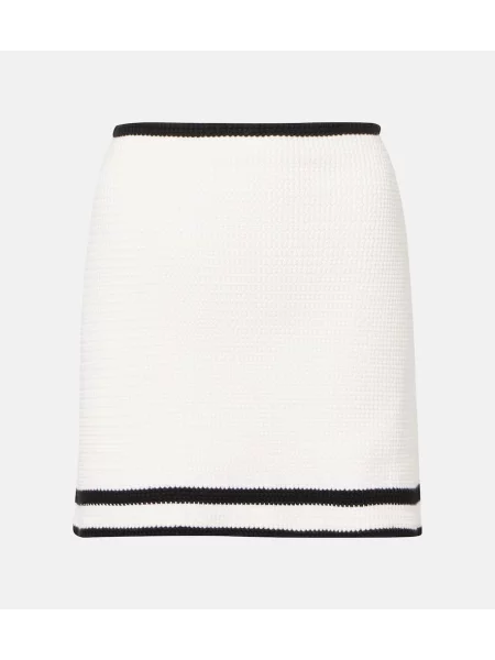 Fustă Nina Ricci din tweed alb