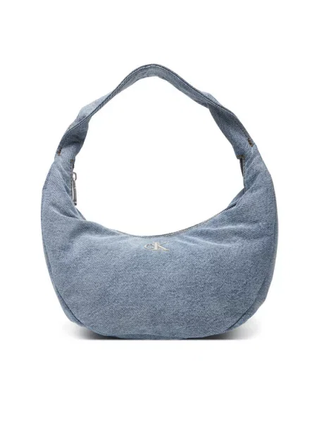 Ročna torba Calvin Klein Denim Soft Crescent Sm modra