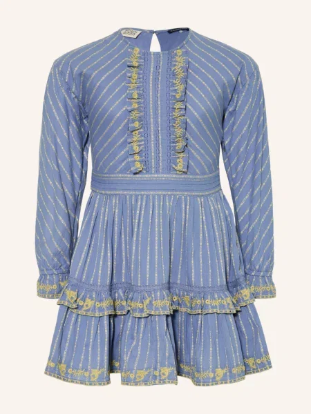 Scotch & Soda Šaty S Volánky A Třpytivou Přízí černošedá / stříbrná / světle zelená