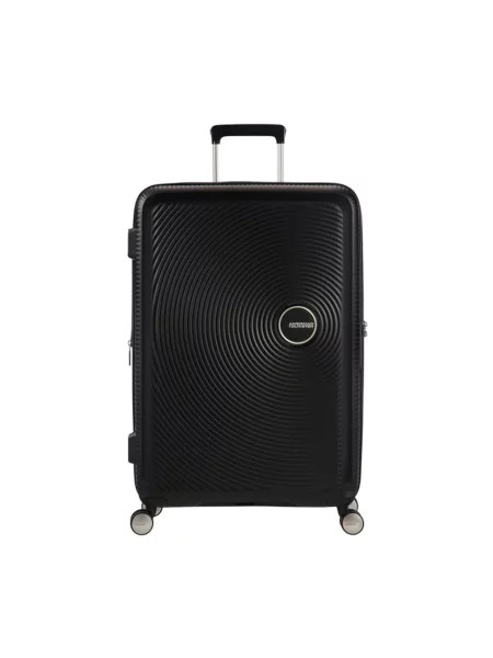Lniana walizka American Tourister czarna