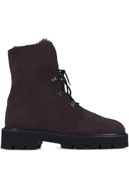 Botine Aquatalia cu șireturi din dantelă maro