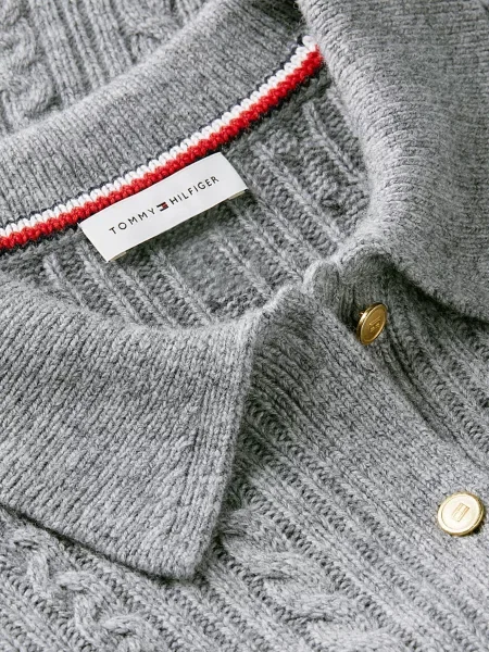Шерстяное поло Tommy Hilfiger серое