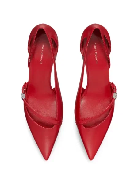 Pantofi cu toc Tory Burch cu cataramă roșu