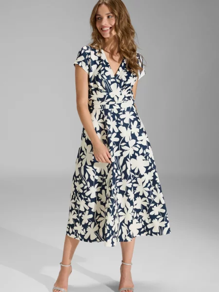 SWING Rochie albastru marin / natural alb