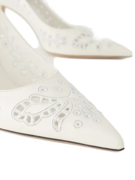 Pantofi cu toc Jimmy Choo cu broderie alb
