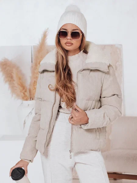 Kurtka zimowa sztruksowa TRENDYGLAM Dstreet beżowa