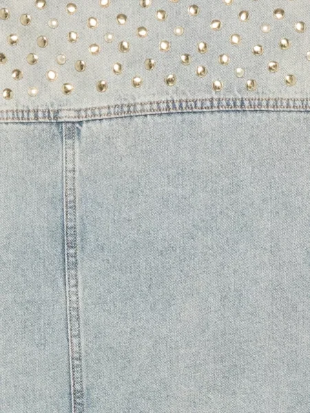 Kamizelka jeansowa Pinko z przetarciami niebieska